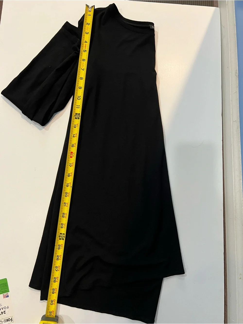 Eileen Fisher Black Long-Sleeve Tunic Top high low style size Medium